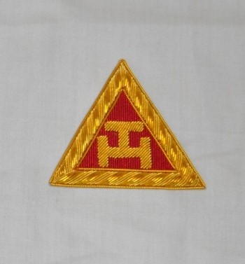 Royal Arch Triple Tau Embroidered Principals Sash Badge - Click Image to Close